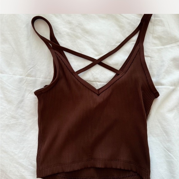 Brown Ribbed Vuori Top - Picture 3 of 4